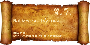 Matkovics Tünde névjegykártya