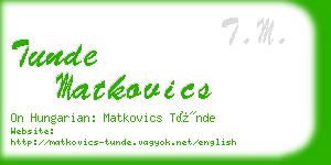 tunde matkovics business card